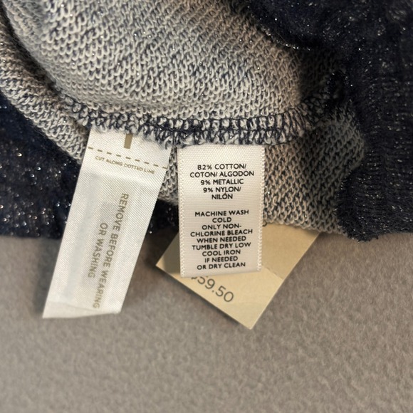 NWT LOFT Skirt Womens Small Petite Blue Metallic Ruffle Hem Drawstring Waist - Picture 7 of 10